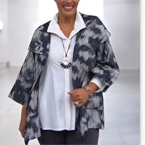 Marla Wynne Waves Burnout Kabuki Topper Cardigan Jacket